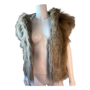 BCBG Faux Fur Hooded Vest